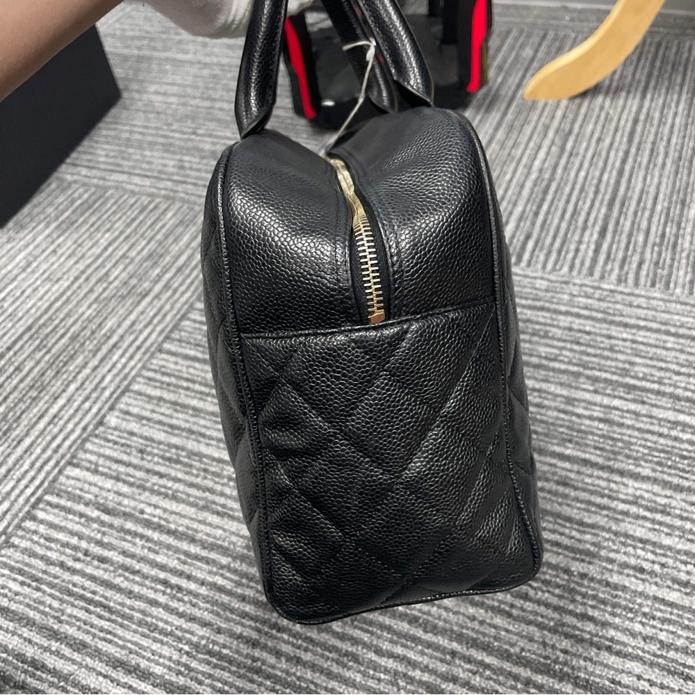 CHANEL Black Quilted Caviar Leather Boston Bag - Picture 8 of 16